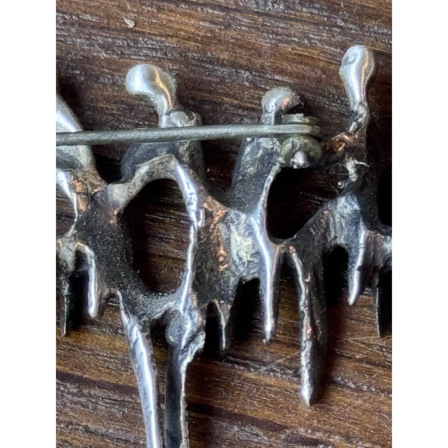 Aharon Bezalel Brooch Sterling Silver Brutalist Figural Mid Century Modern 2”