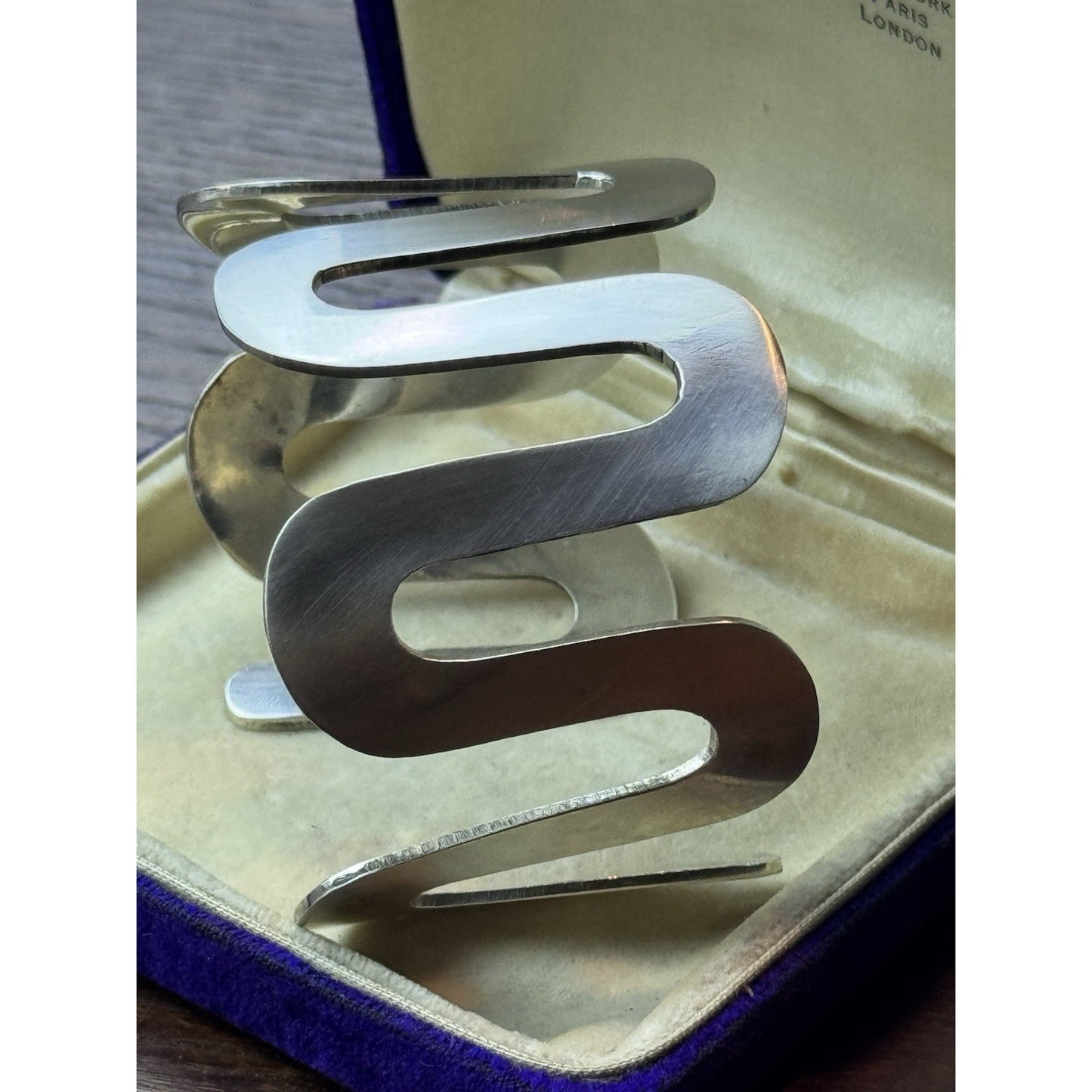 Charles Albert Cuff Bracelet Sterling Silver Modernist Sculptural 7” 57.9g