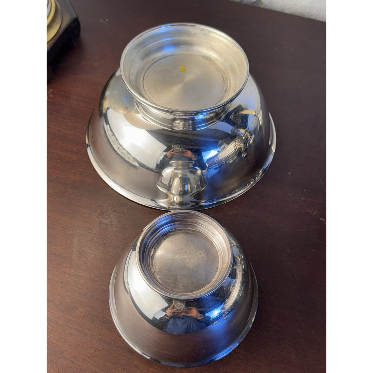 Vintage Revere Bowls Set 2 Silverplate Footed Serving Bowls 8” 5” Nesting