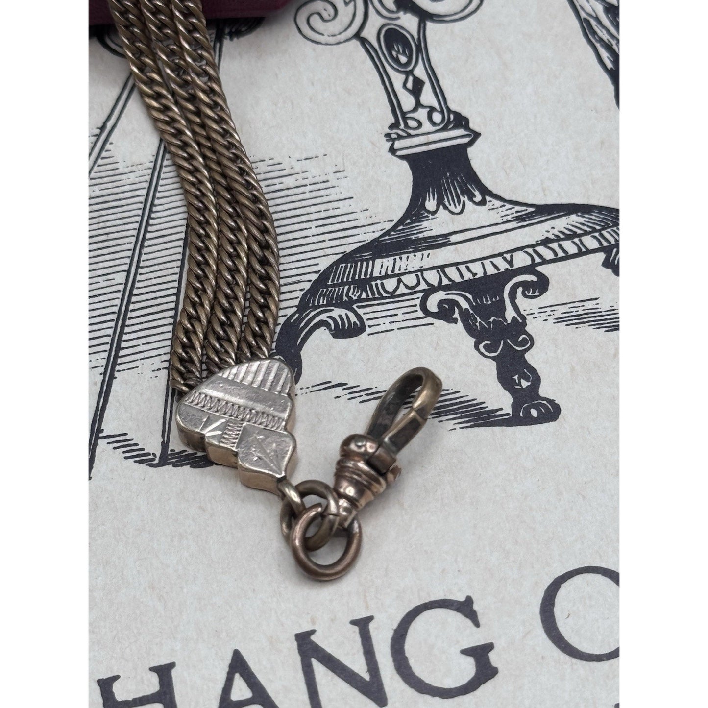 Antique Victorian Gold Filled Double Albert Pocket Watch Chain Fob PMG Mono