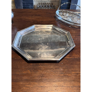 Silverplate Octagonal Serving Tray Butler Tray 13.5” Vintage Tea Coffee Tray