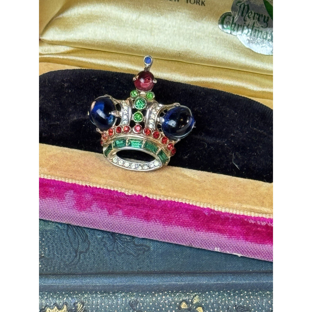 Trifari Brooch Coronation Crown Sterling Silver Alfred Philippe Pat 137542 1.25”