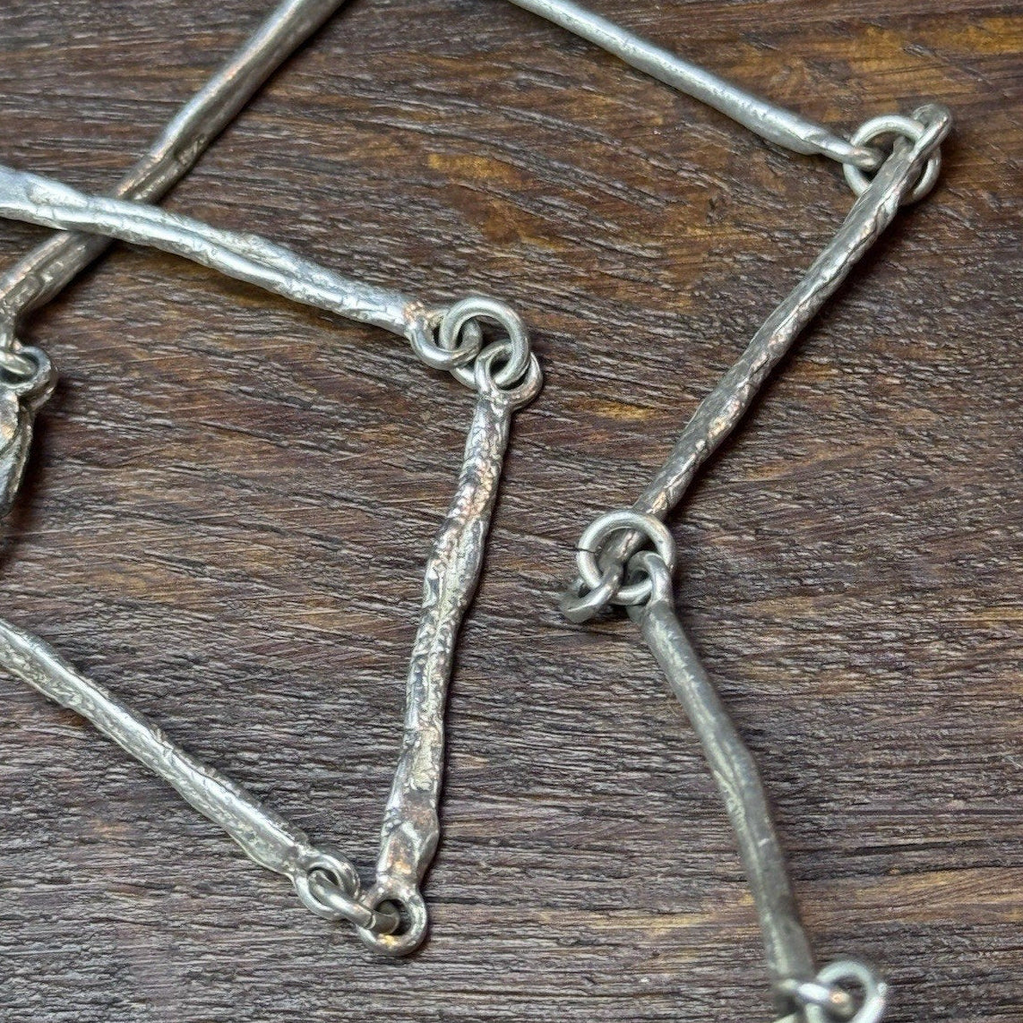 Avi Soffer 925 Sterling Modernist Necklace Israel Mixed Metal 20” Signed