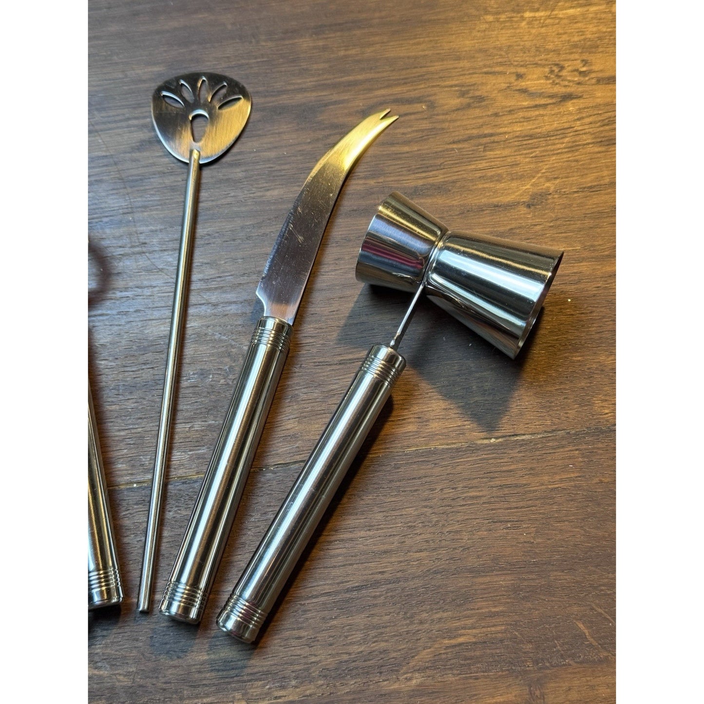 6 Pc Barware Set Cocktail Mixer Tools Jigger Strainer Corkscrew Opener