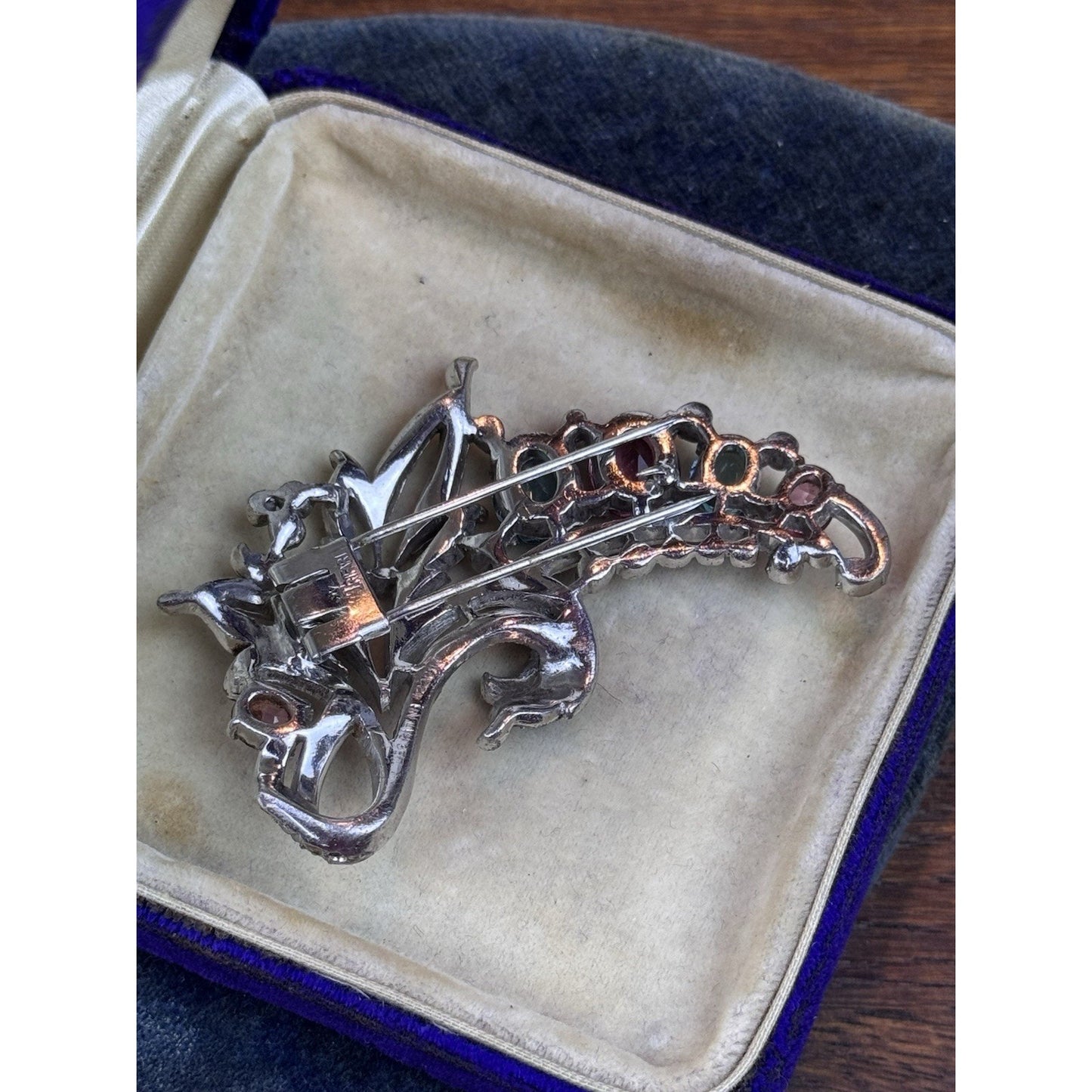 Vintage Crown Trifari Fur Clip Alfred Philippe 1940   Rhinestone