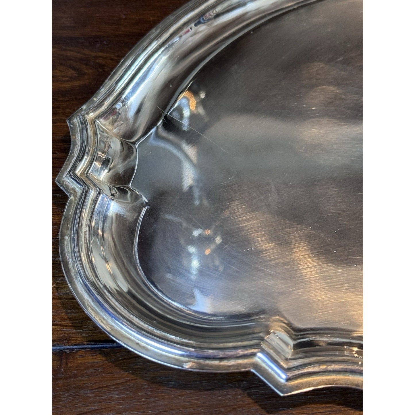 Vintage Silverplate Vanity Tray Made in Italy Chippendale Style Dresser Tray 13”