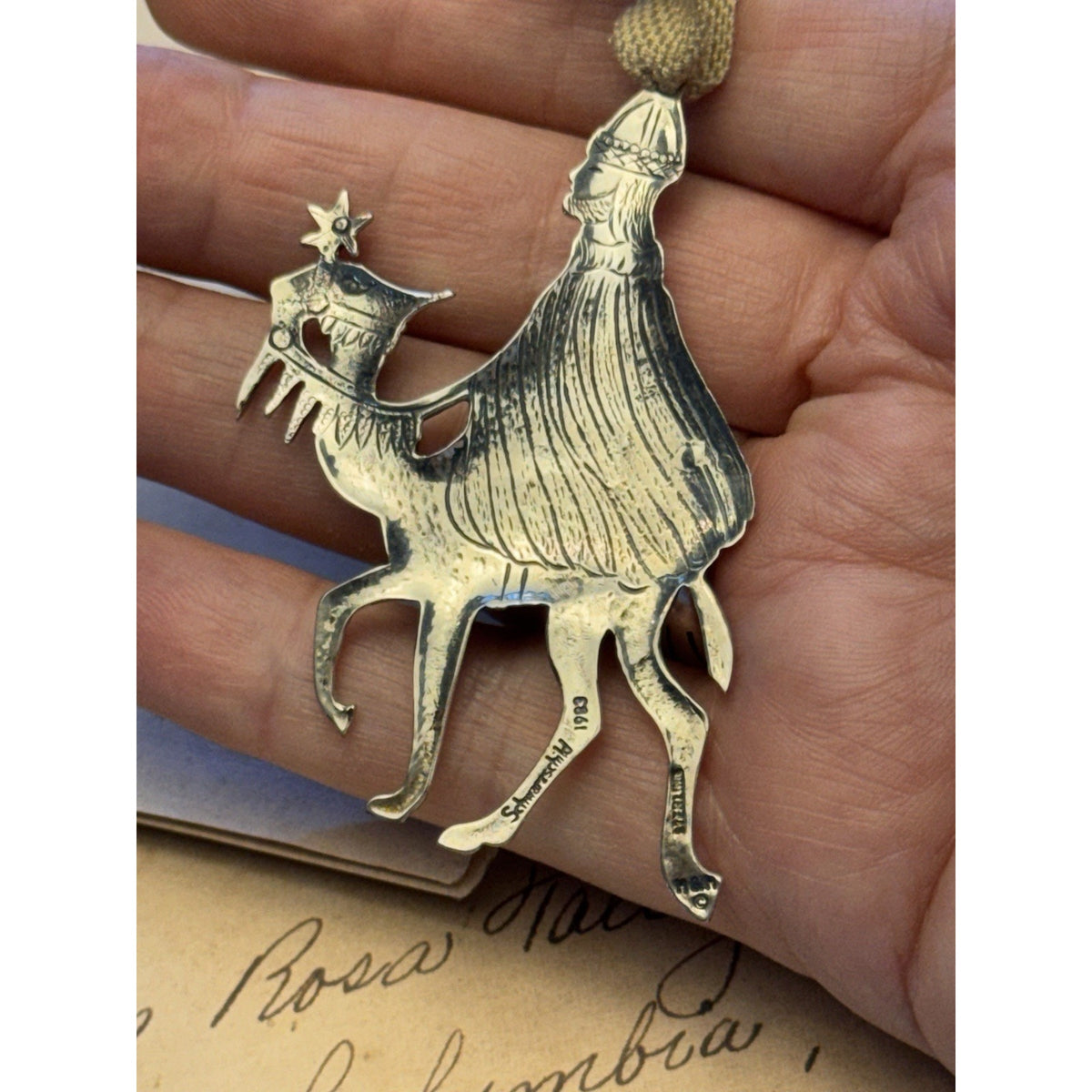 Sterling Silver Ornament Schwarzschild 1983 Wise Man Camel Christmas