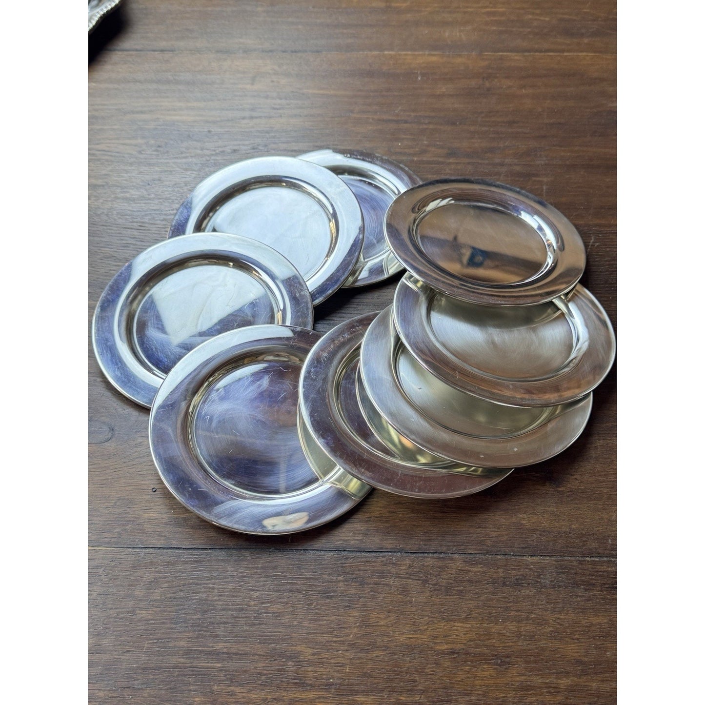 8 Silverplate Bread Dessert Plates Dishes 6” Classic Tableware