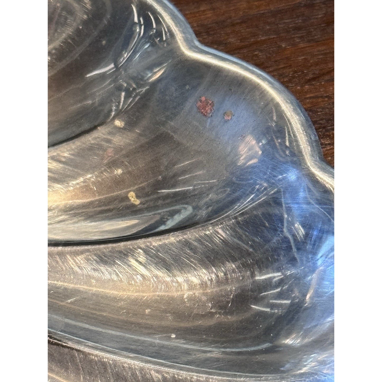 Silverplate Double Shell Dish Nut Candy Relish Bowl Serving Dish 10.75” Vintage