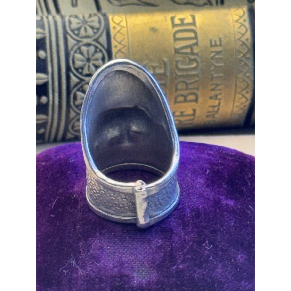 Silver Ring Thai Elephant Artisan Adjustable Size 6 Statement Wide Band 1.25”