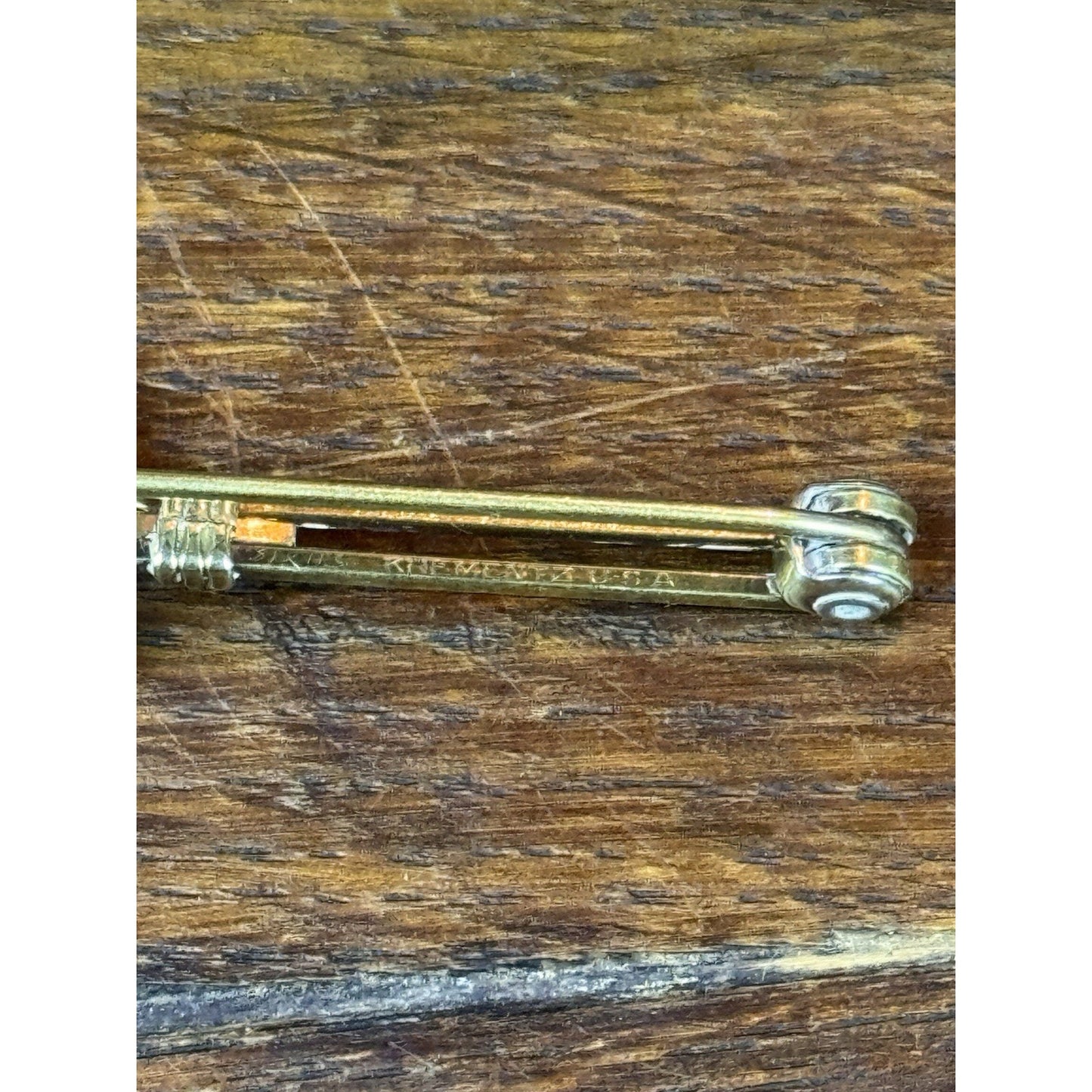 Vintage Krementz Horse Brooch Reverse Painted Equestrian Bar Pin 3.25” x 5/8”