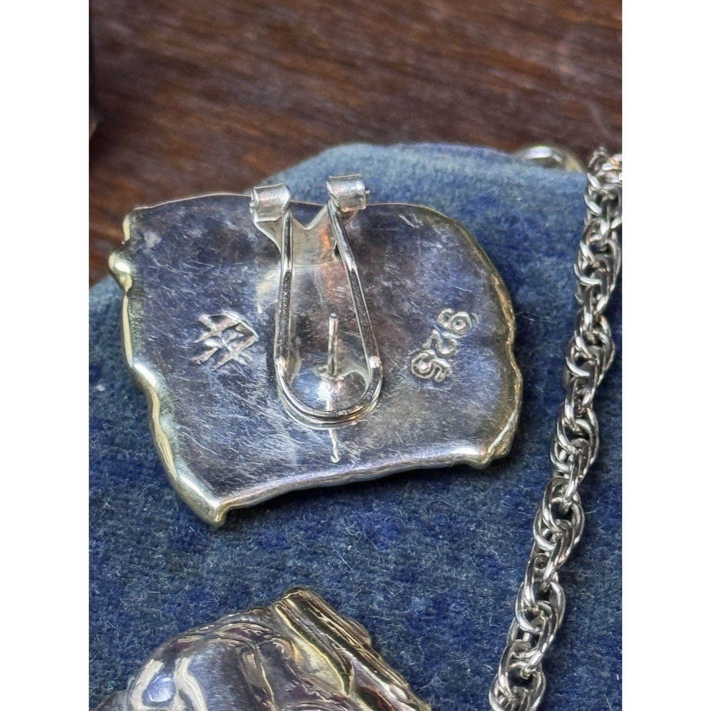 Sterling 925 Leopard Necklace Earrings Set Panther Big Cat Artisan Statement