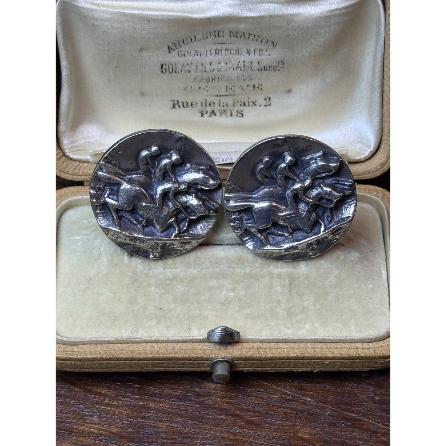 Vintage Sterling Horse Racing Cufflinks Equestrian Kentucky Derby Jockey 30g