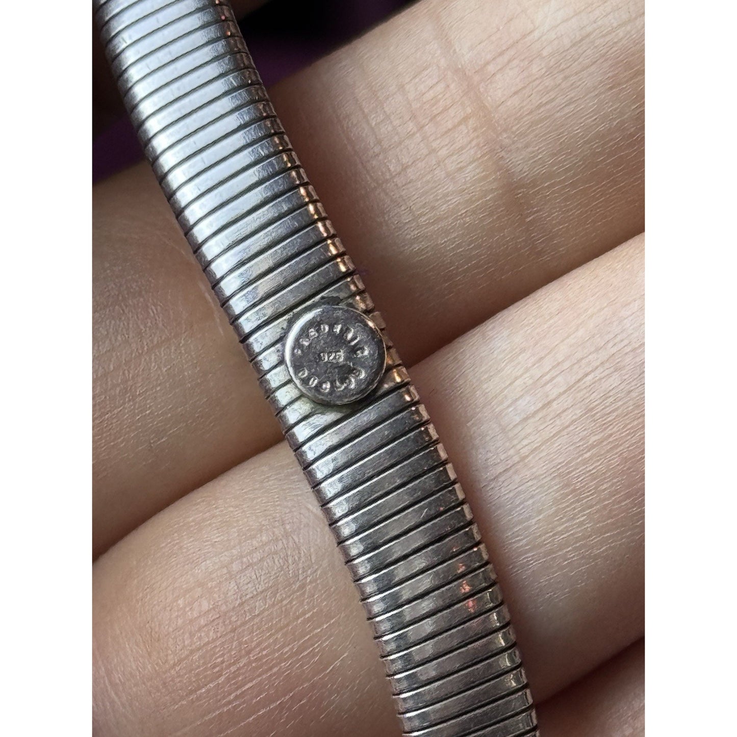 Frederic Duclos Sterling Silver Triple Snake Chain Bracelet 7” Signed 925