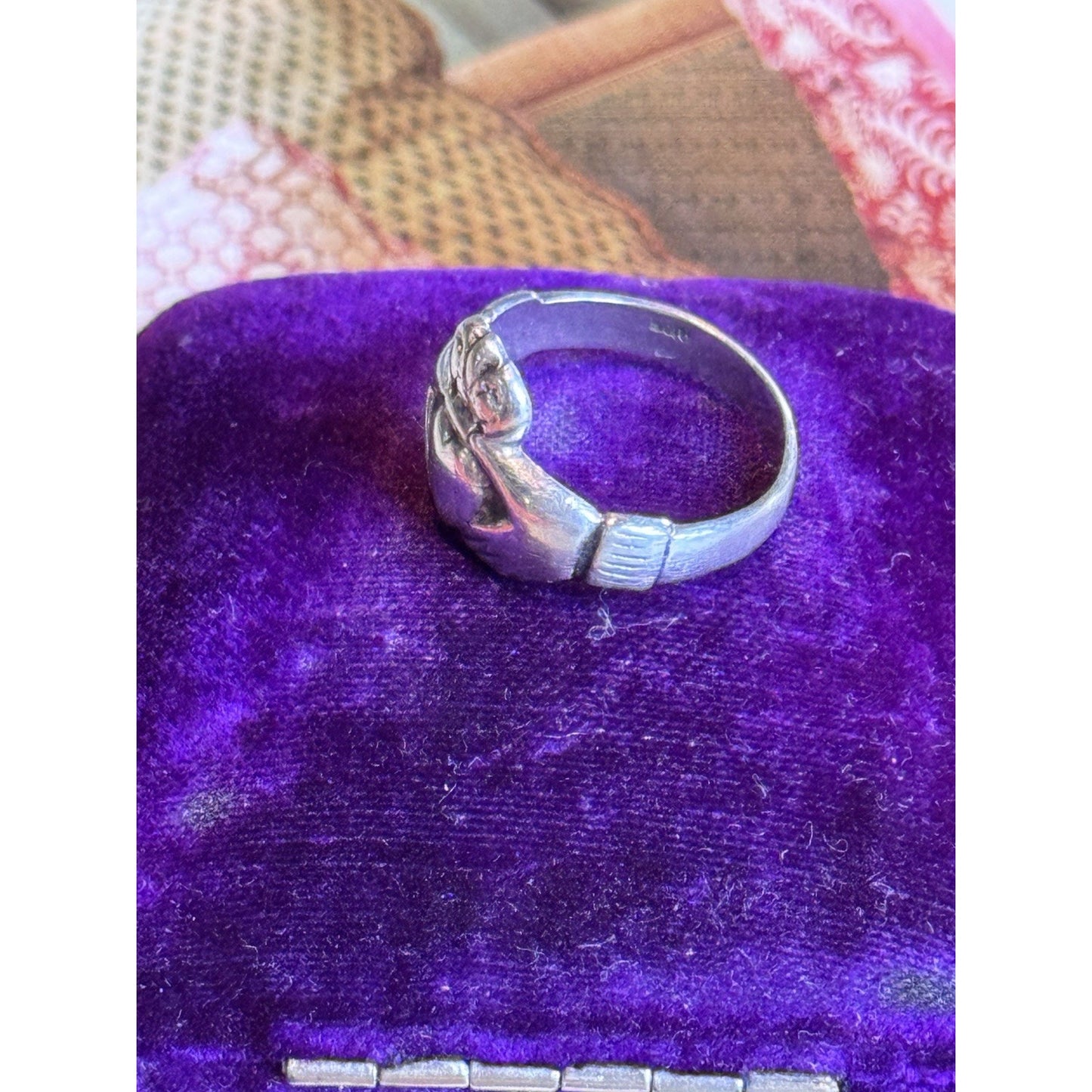 Vintage Irish Claddagh Ring Sterling Silver 925 Artisan Size 7.75 Celtic Love