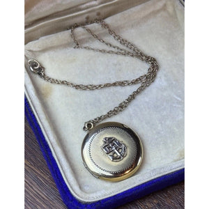 Vintage Gold Filled USN Anchor Locket Necklace 19” Chain Sweetheart Military