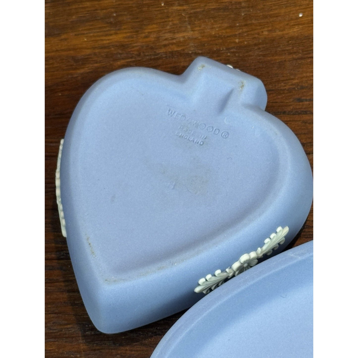 Vintage Wedgwood Jasperware Blue Spade Trinket Box Pegasus Lidded 3” England