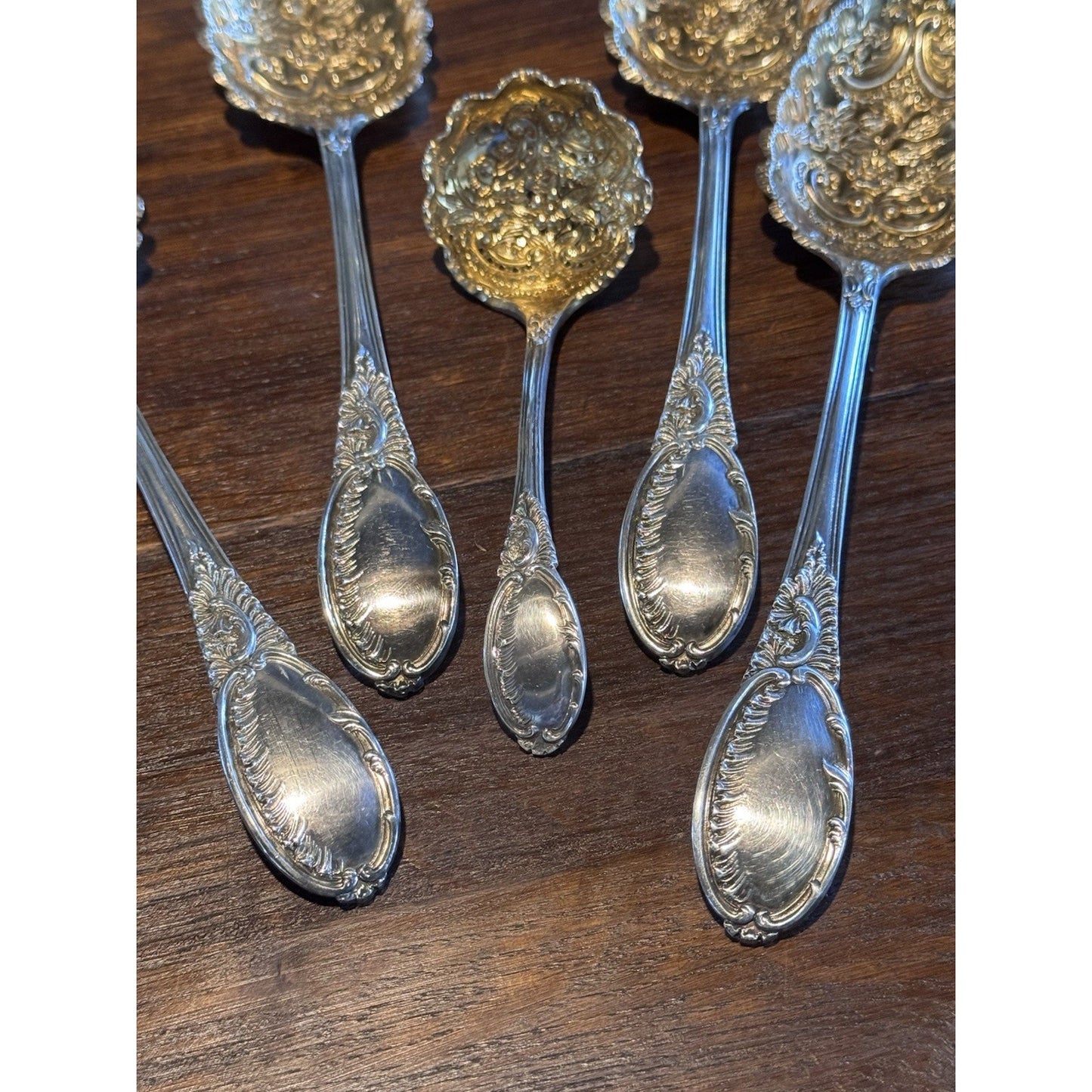 Berry Spoon Set Mappin & Webb Princess Plate Gold Wash Cased Victorian STYLE