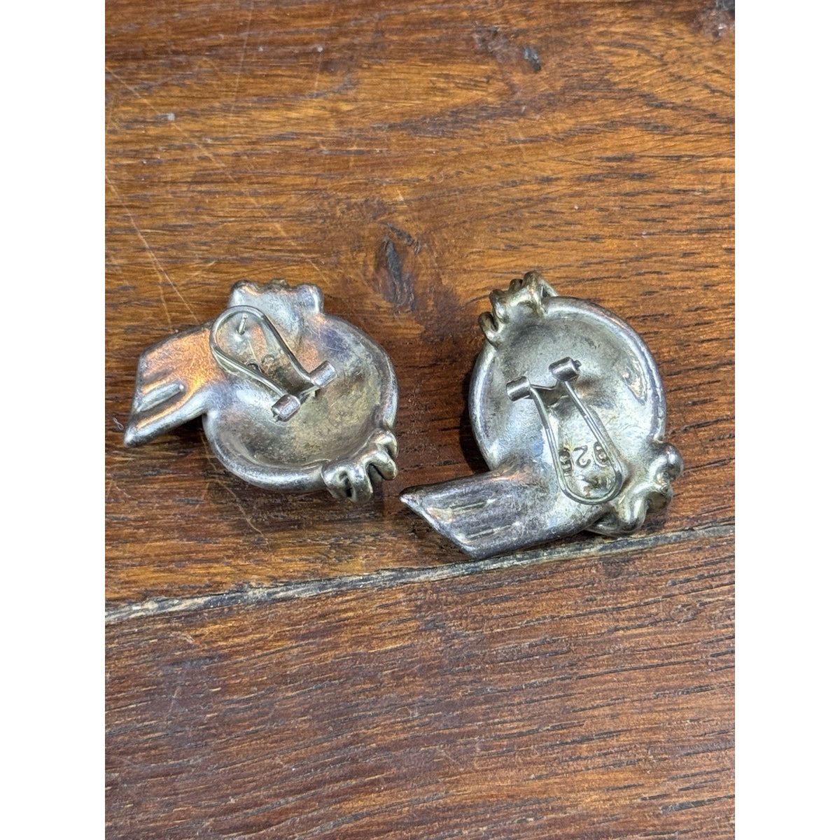 Vintage 925 Sterling Silver Two-Tone Knot Clip-POST Earrings Statement 1.5”